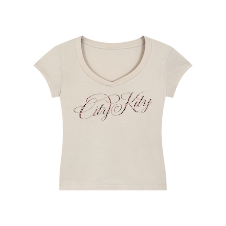 Essential V-Neck Bodycon T-Shirt
