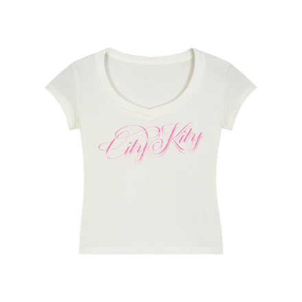 Essential V-Neck Bodycon T-Shirt